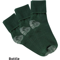 Bearfoot Tough Turn Top Anklet Socks - Bottle Green 3pk